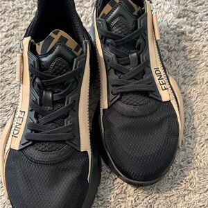 Fendi Black and Beige Women's Sneakers